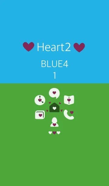 [LINE着せ替え] ハート2 ブルー4-1の画像1