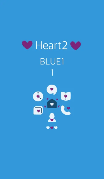 [LINE着せ替え] ハート2 ブルー1-1の画像1