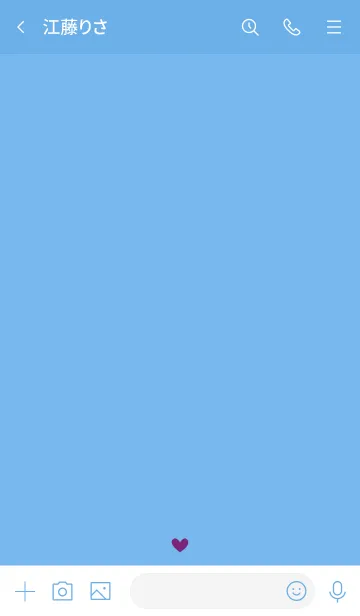 [LINE着せ替え] ハート2 ブルー1-1の画像3