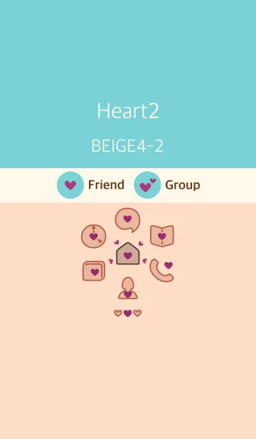 [LINE着せ替え] ハート2 ベージュ4-2の画像1