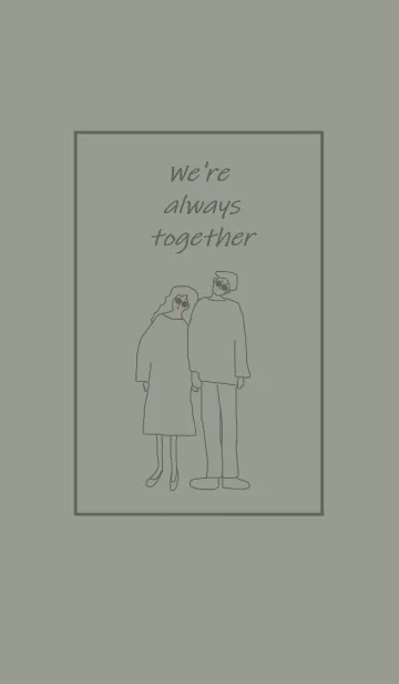 [LINE着せ替え] We're always together / khaki beigeの画像1