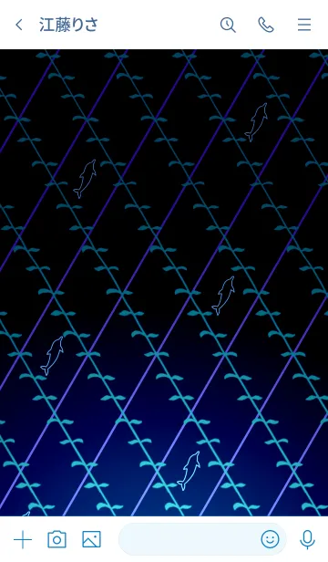 [LINE着せ替え] 幾何学イルカの着せ替えの画像3