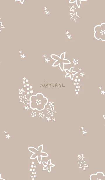 [LINE着せ替え] 白い花 ベージュの画像1