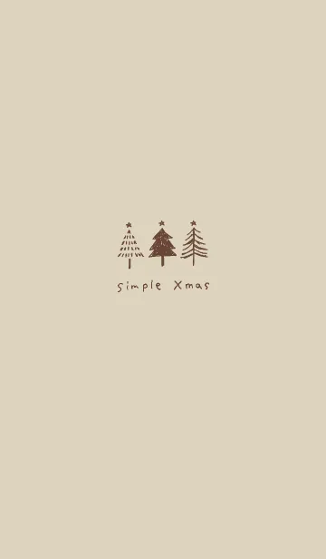 [LINE着せ替え] Simple Xmas tree/beige&brownの画像1