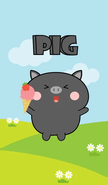 [LINE着せ替え] Love Lovely Black Pig Theme (JP)の画像1