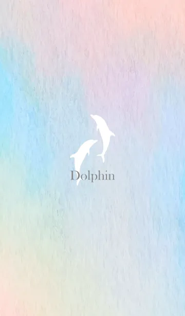 [LINE着せ替え] Watercolor background and dolphins 2.の画像1