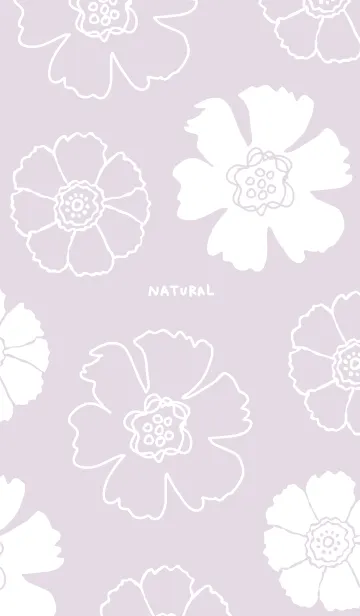 [LINE着せ替え] 2種の白い花パープルの画像1