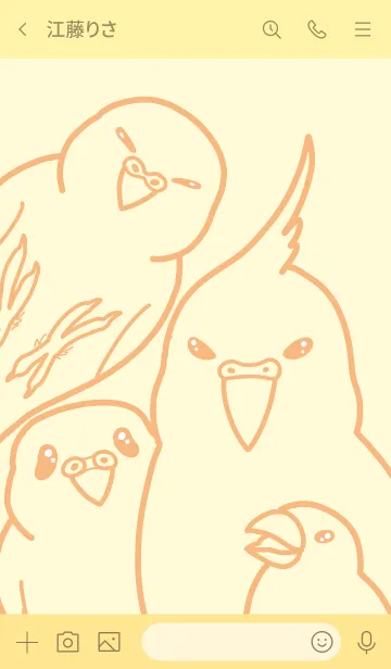 [LINE着せ替え] インコと文鳥の仲良し家族の画像3