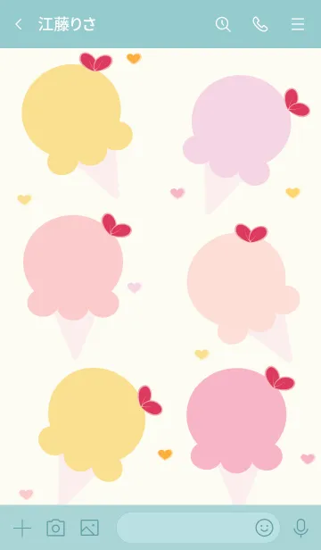 [LINE着せ替え] Cute ice-cream theme 92の画像3