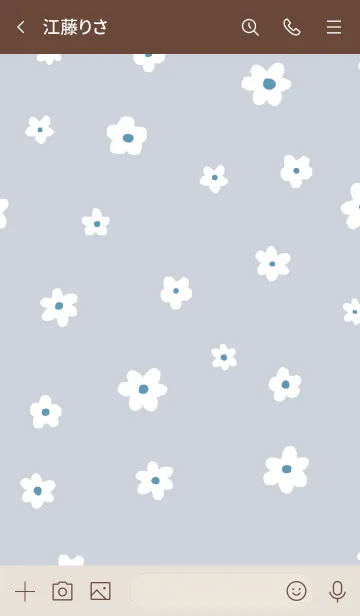 [LINE着せ替え] flower pattern / beige blueの画像3