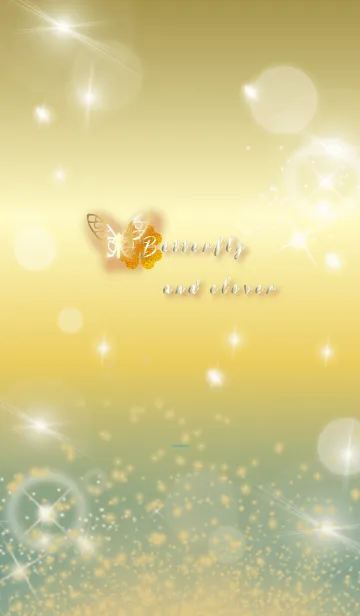 [LINE着せ替え] 青 : 運気上昇！黄金の蝶の画像1