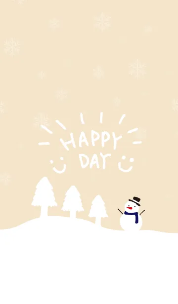 [LINE着せ替え] 雪降る-ベージュ-＠冬特集5の画像1