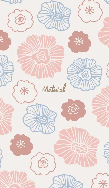 [LINE着せ替え] 花々 くすみピンクブラウン2の画像1