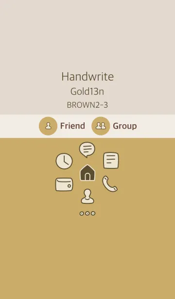 [LINE着せ替え] 手書き ゴールド13n ブラウン2-3の画像1