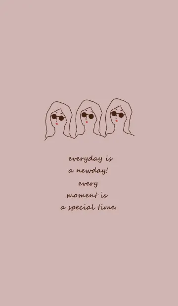 [LINE着せ替え] everyday is a newday (dusypink brown)の画像1