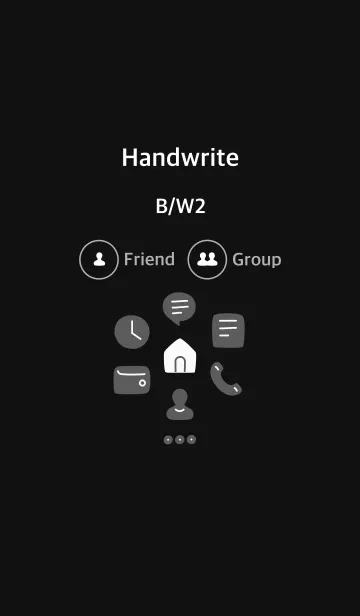[LINE着せ替え] 手書き 黒/白2 枠なしの画像1