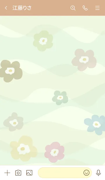 [LINE着せ替え] くすみカラー花々 グリーン5の画像3