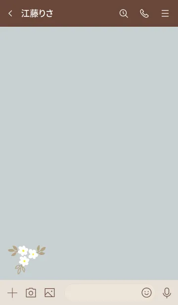 [LINE着せ替え] ナチュラル花くすみグレー4の画像3