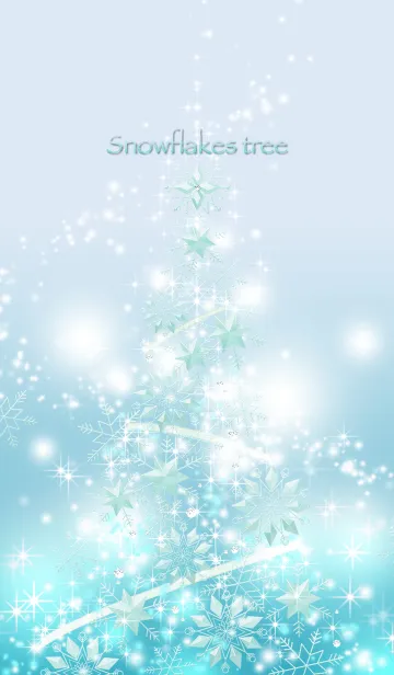 [LINE着せ替え] Snowflakes tree --mint & white--の画像1