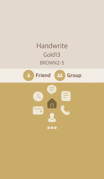 [LINE着せ替え] 手書き ゴールド13 ブラウン2-5の画像1