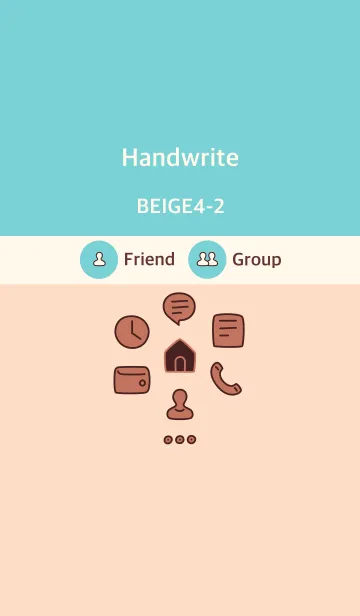 [LINE着せ替え] 手書き ベージュ4-2 枠ありの画像1