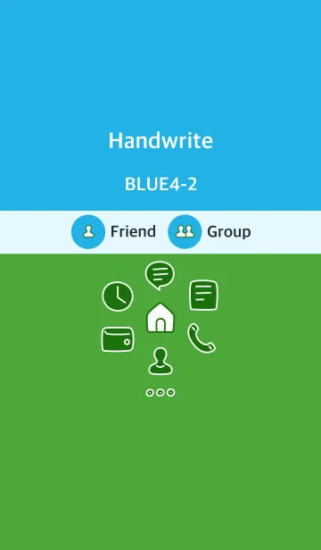 [LINE着せ替え] 手書き ブルー4-2 枠ありの画像1