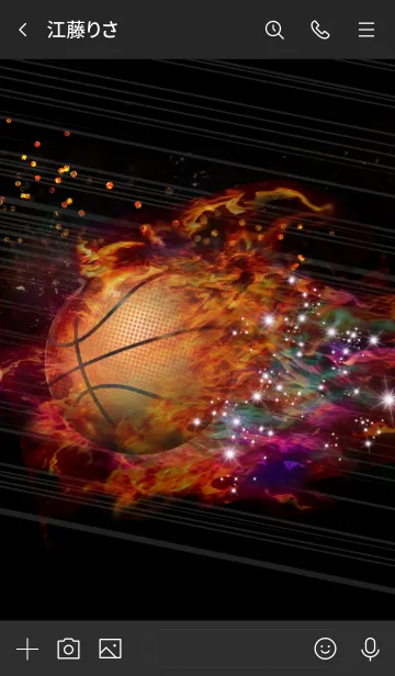 [LINE着せ替え] バスケットボール 〜Basketball Fire〜虹色の画像3