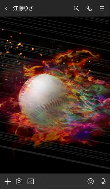 [LINE着せ替え] 野球 〜Baseball Fire〜虹色の画像3