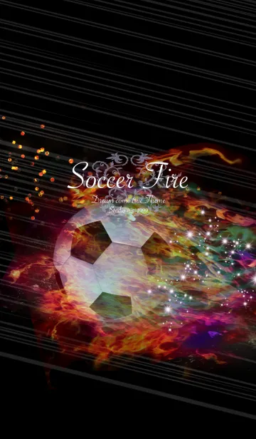 [LINE着せ替え] サッカー 〜Soccer Fire〜虹色の画像1