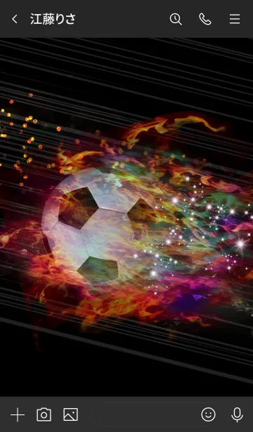 [LINE着せ替え] サッカー 〜Soccer Fire〜虹色の画像3