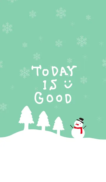 [LINE着せ替え] 雪降る-緑-＠冬特集の画像1