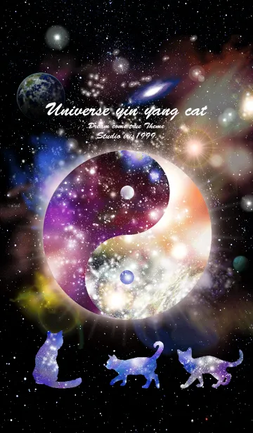 [LINE着せ替え] 運気上昇 Universe yin yang catの画像1