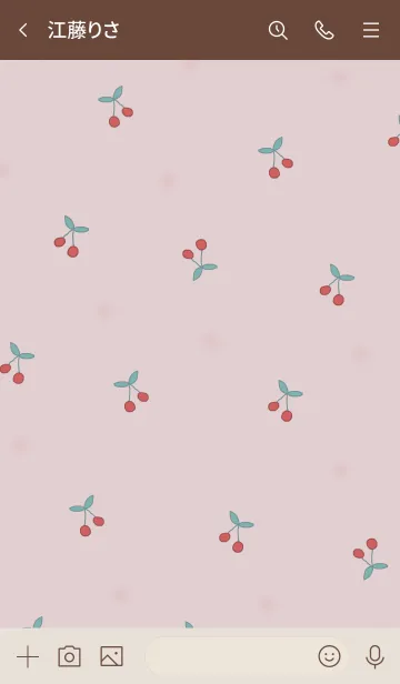 [LINE着せ替え] cherry pattern / dusty lavenderの画像3