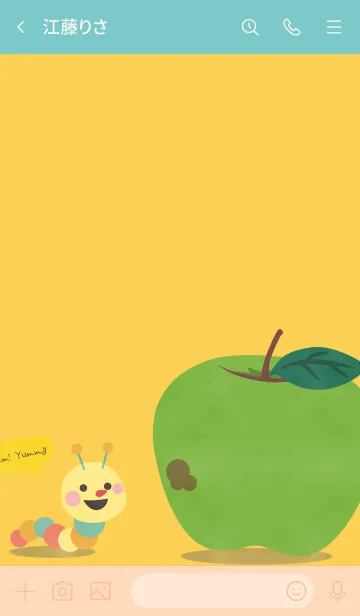 [LINE着せ替え] I Love Green Apple！ Mmm！ Yummyの画像3