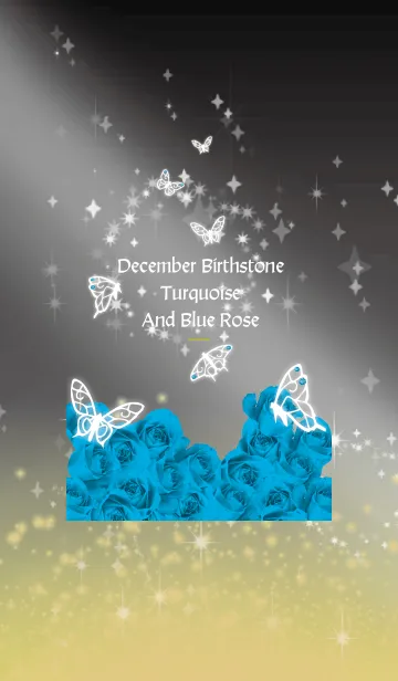 [LINE着せ替え] 黒と黄色 : 12月のトルコ石と蝶の画像1