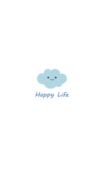 [LINE着せ替え] シンプルな笑顔の雲の画像1
