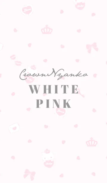 [LINE着せ替え] crownにゃんこ♡ホワイトピンクの画像1