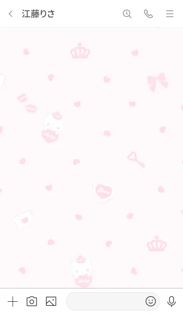 [LINE着せ替え] crownにゃんこ♡ホワイトピンクの画像3