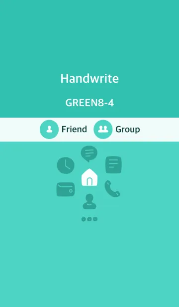 [LINE着せ替え] 手書き グリーン8-4 枠なしの画像1