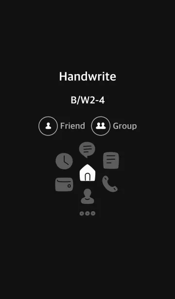 [LINE着せ替え] 手書き 黒/白2-4 枠なしの画像1