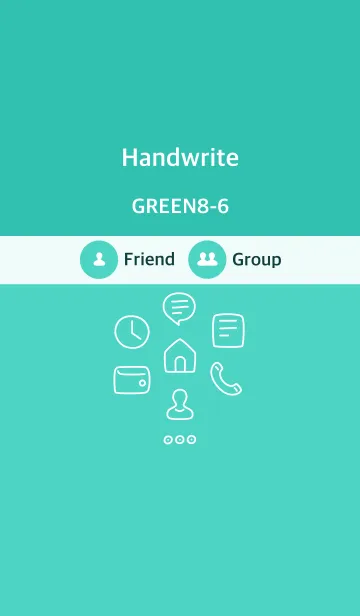 [LINE着せ替え] 手書き グリーン8-6 枠ありの画像1