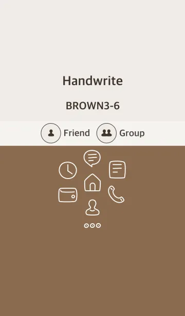 [LINE着せ替え] 手書き ブラウン3-6 枠ありの画像1