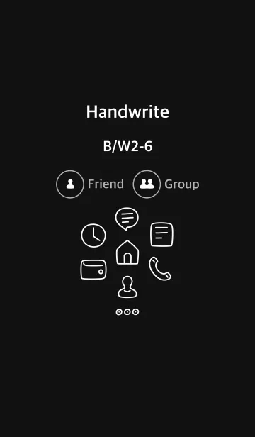 [LINE着せ替え] 手書き 黒/白2-6 枠ありの画像1