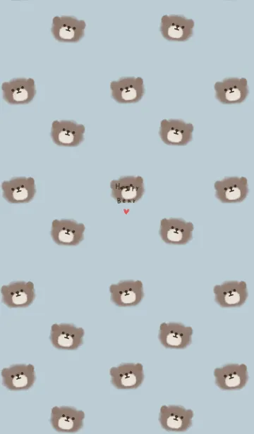 [LINE着せ替え] ライトブルーとふんわりクマさん。の画像1