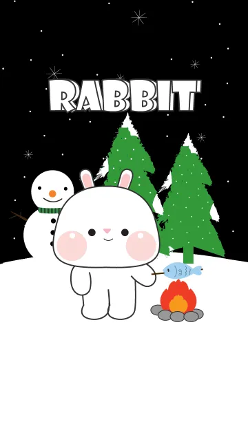 [LINE着せ替え] White Rabbit In Winter Season (JP)の画像1