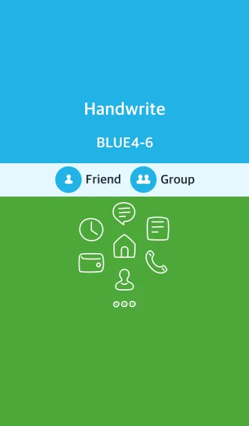 [LINE着せ替え] 手書き ブルー4-6 枠ありの画像1