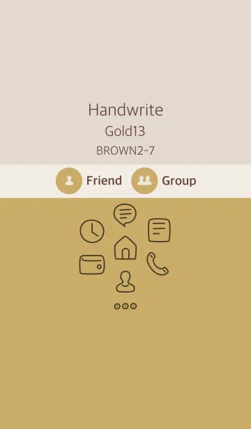 [LINE着せ替え] 手書き ゴールド13 ブラウン2-7の画像1