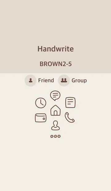 [LINE着せ替え] 手書き ブラウン2-5 枠ありの画像1