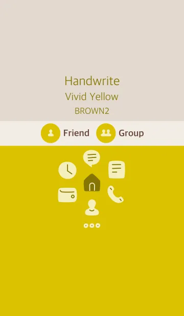 [LINE着せ替え] 手書き ビビッドイエロー ブラウン2の画像1