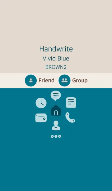 [LINE着せ替え] 手書き ビビッドブルー ブラウン2の画像1